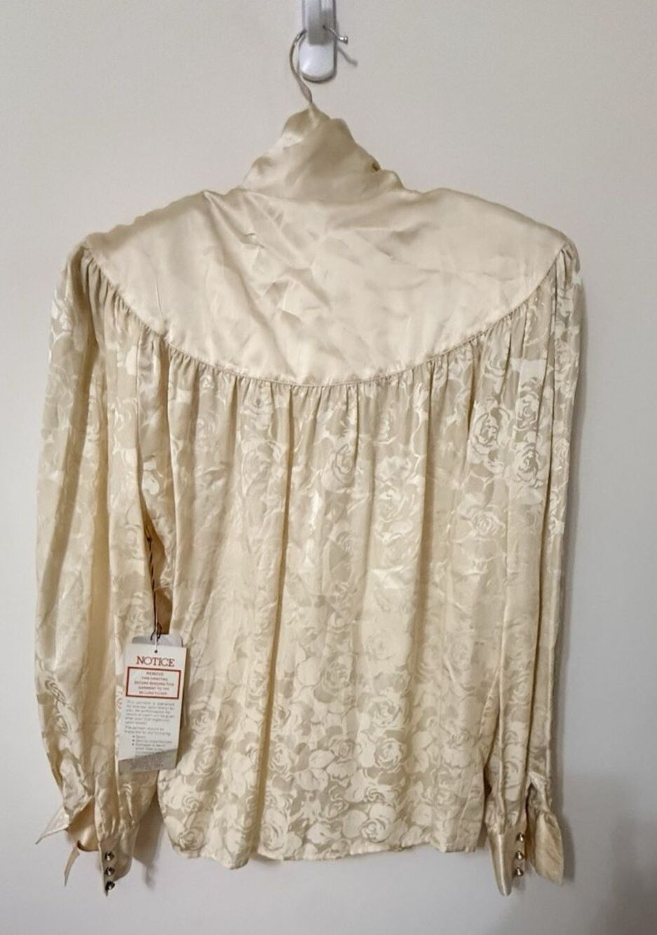 Vtg 80s Adrianna Papell Silk Jacquard Blouse Saks Fifth Avenue NWT Size 8 - Picture 2 of 8